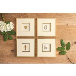 Intaglio Gold Cross Framed Art