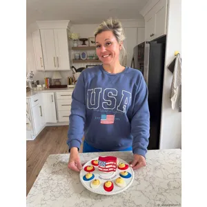 American Flag Light-Upholstered Sitter