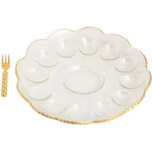 Gold Edge Deviled Egg Tray Set