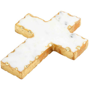 GOLD EDGE MARBLE CROSS **