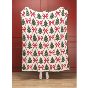 Christmas Tree Chenille Throw
