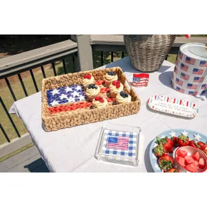 American Flag Light-Upholstered Sitter