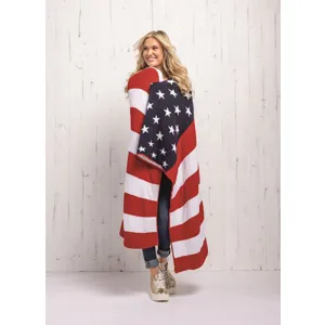 Americana Flag Chenille Throw