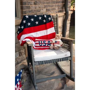 Americana Flag Chenille Throw
