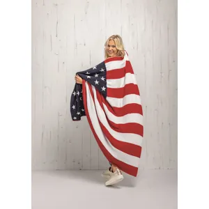 Americana Flag Chenille Throw