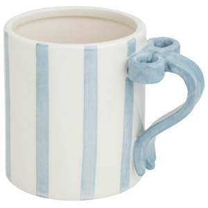 Blue Stripe Bow Handle Mug
