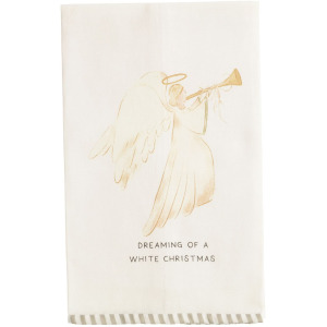 Angel Striped Hem Hand Towel