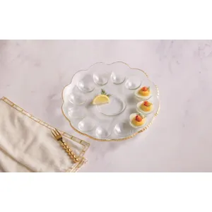 Gold Edge Deviled Egg Tray Set
