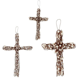 SET/3 PEARL WIRE CROSSES