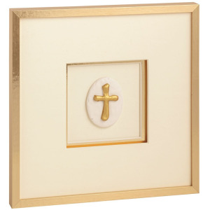 Intaglio Gold Cross Framed Art