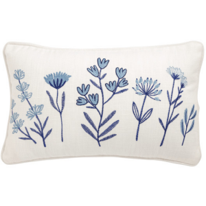 LUMBAR CREWEL FLORAL PILLOW