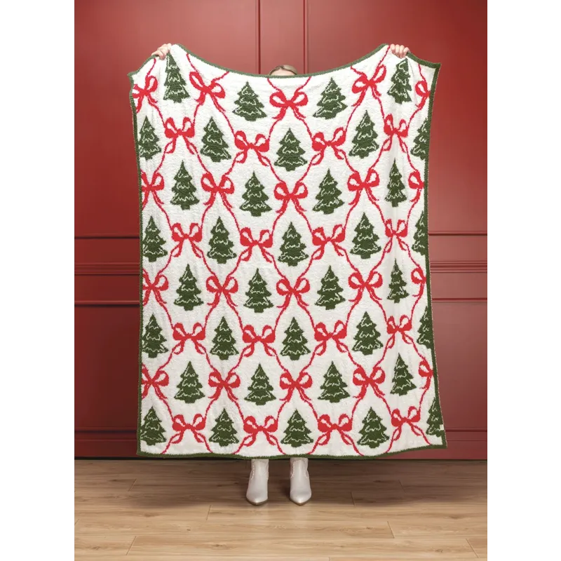 Christmas Tree Chenille Throw