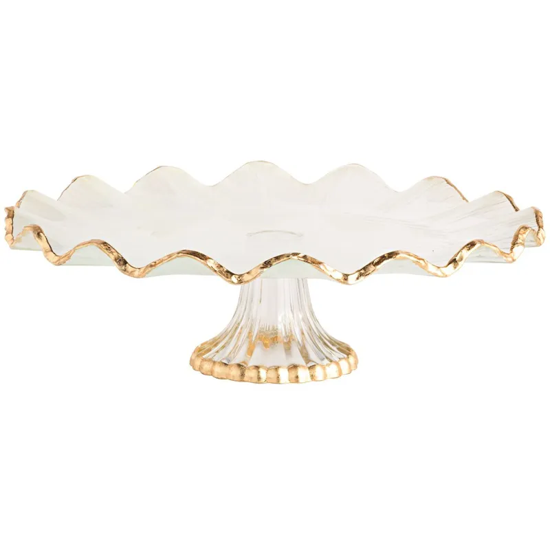 Gold Edge Ruffle Cake Stand