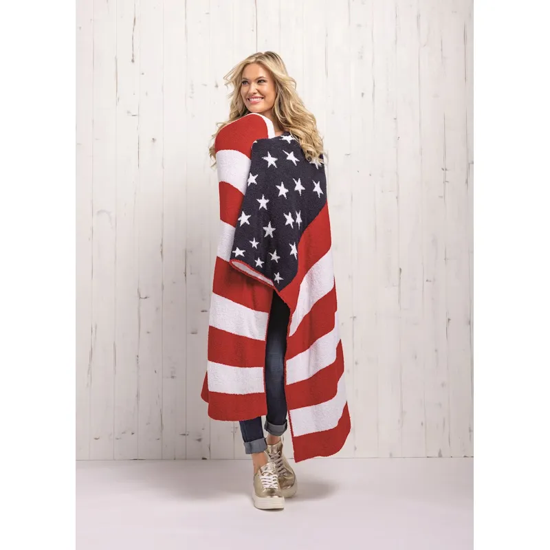 Americana Flag Chenille Throw