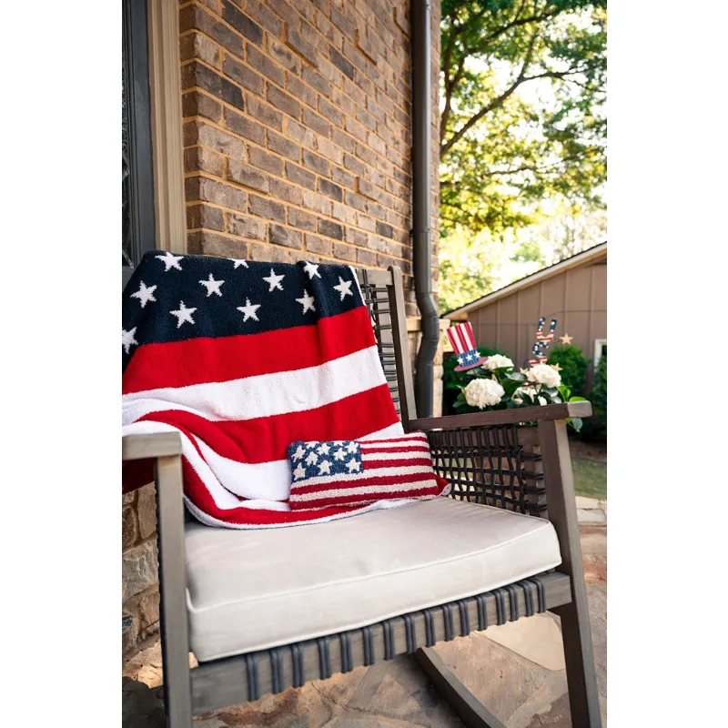 Americana Flag Chenille Throw