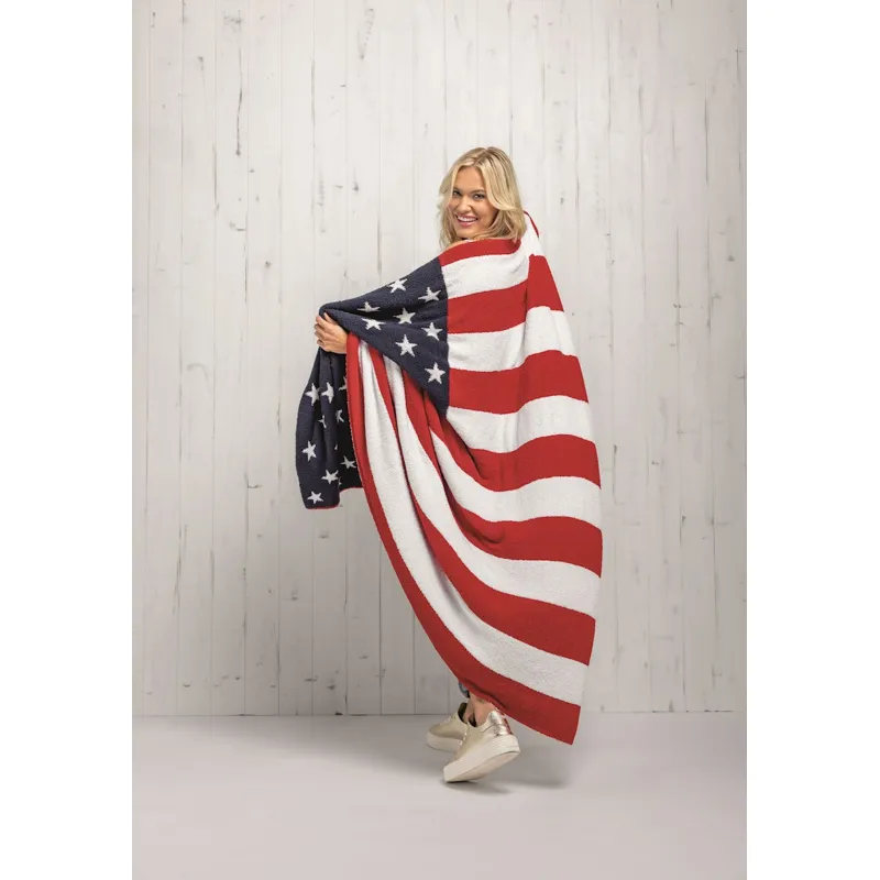 Americana Flag Chenille Throw