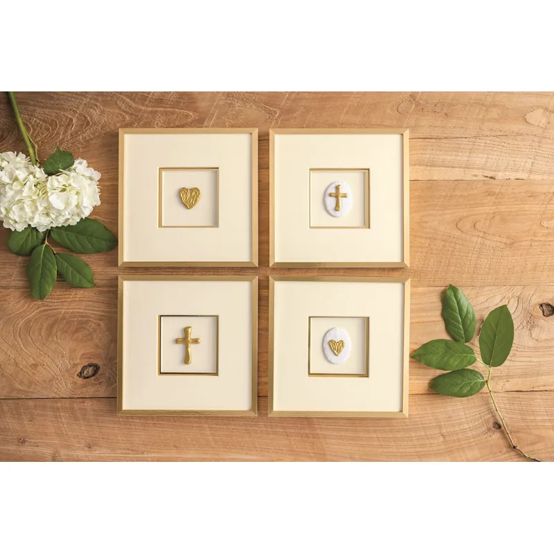 Gold Heart Framed Art