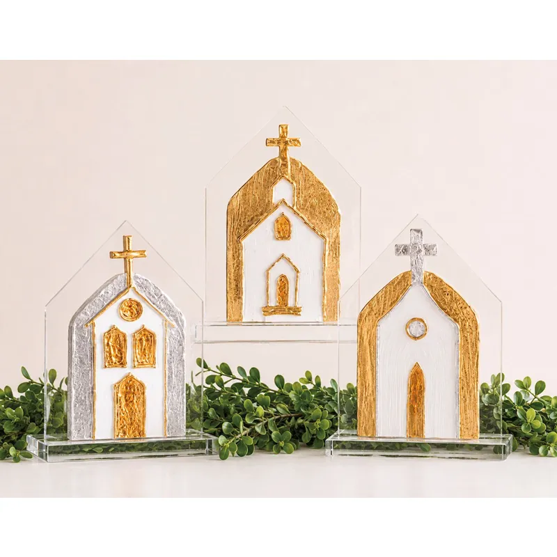 Gold Painted Church Acrylics