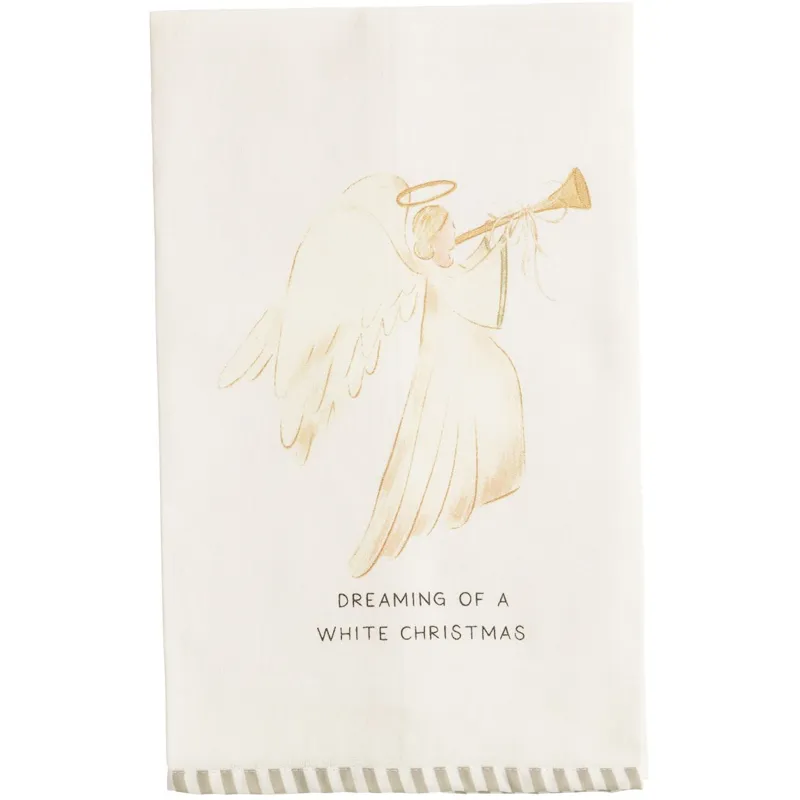 Angel Striped Hem Hand Towel