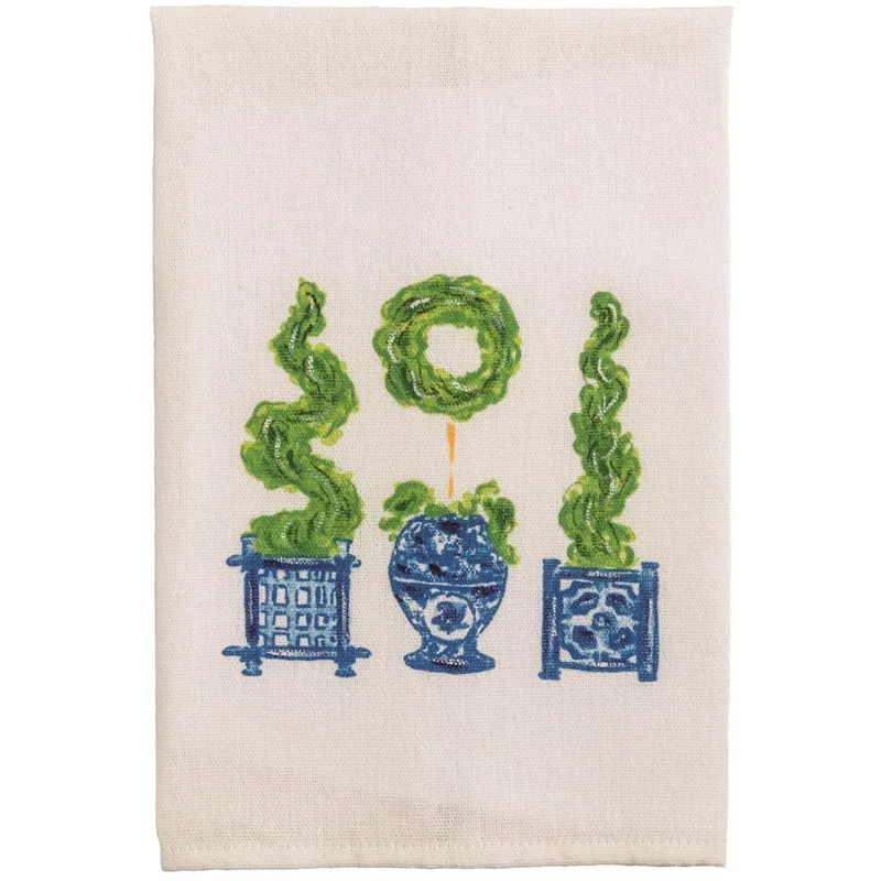 Painted Three Topiary Towel