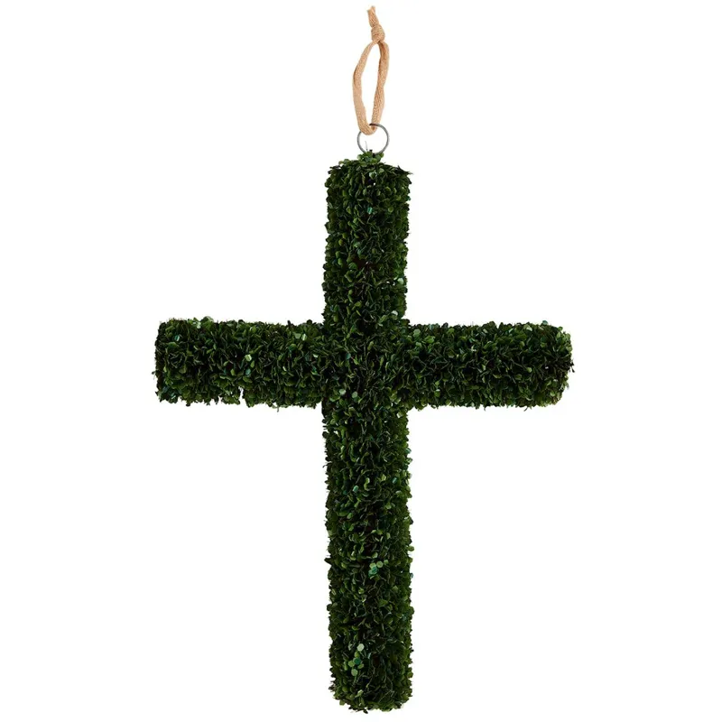 Boxwood Cross Door Hanger