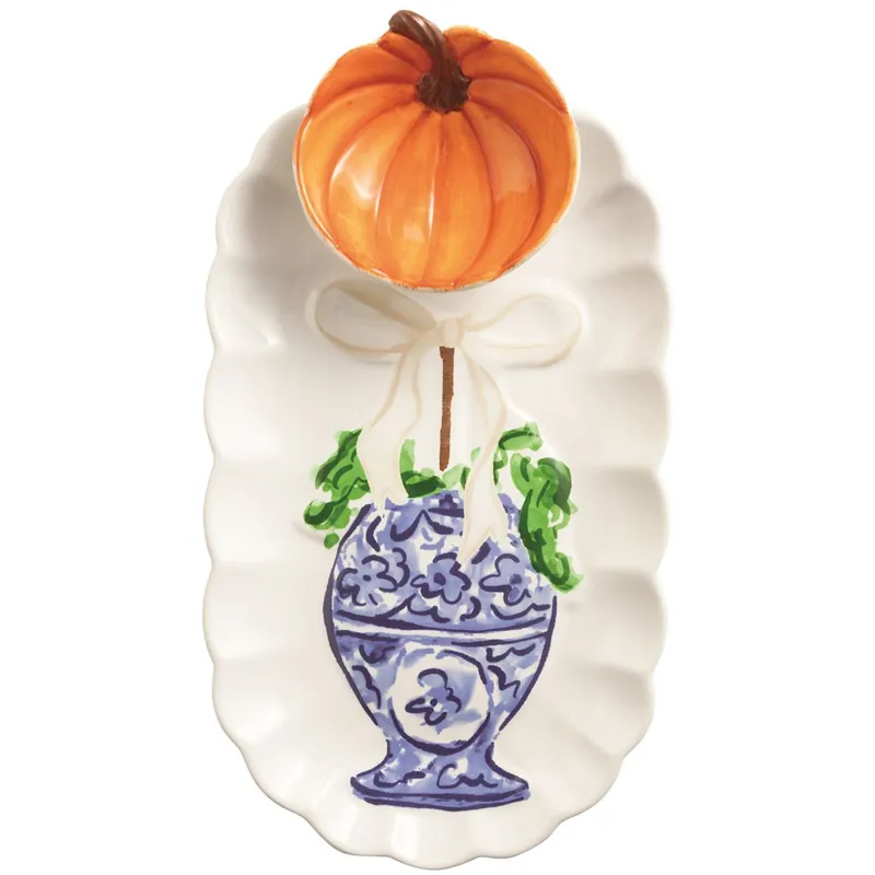 Pumpkin Topiary Tray &amp; Tidbit