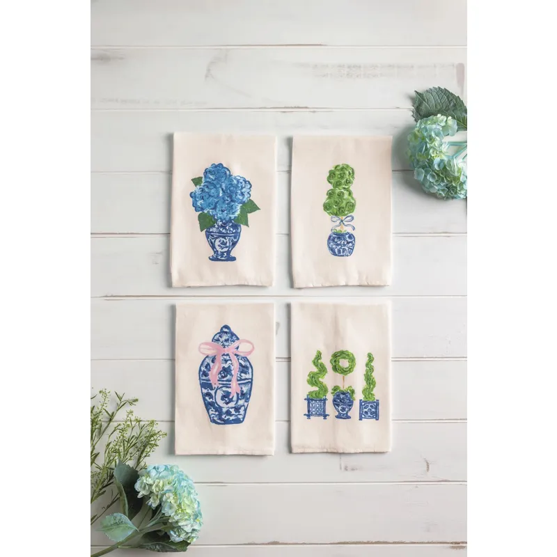 Painted Single Topiary Towel