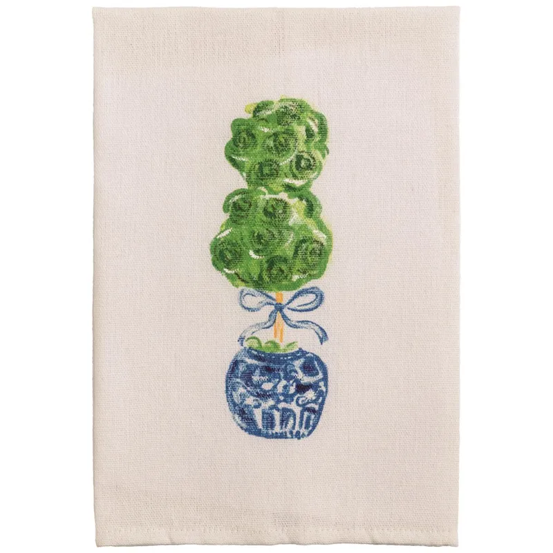 Painted Single Topiary Towel