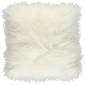 Curly Sheepskin Cushion - Double Sided - 22x22 in