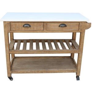 Rise Kitchen Console Antique Natural / White Marble