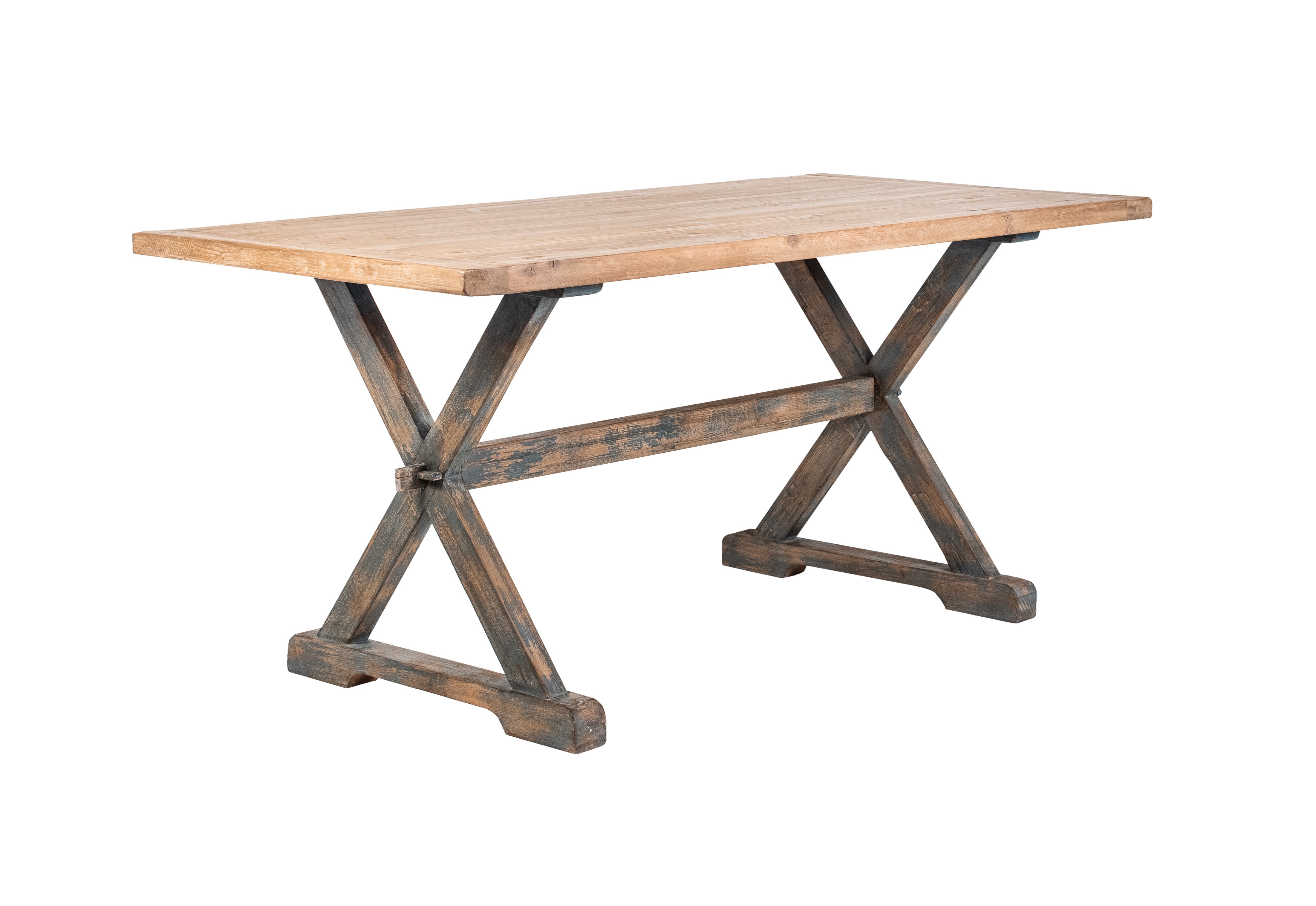 Mimi 79" Rect Counter Table Natural Top / Antique Blue Base S1219341 by