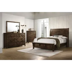 Blue Ridge 4pc Bed, R, R, H-Rustic Gray - Queen