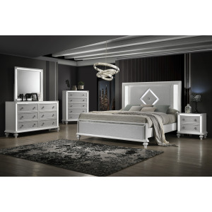 Stardust 5pcs Bed/Dresser/Mirror/Chest/Nightstand - King