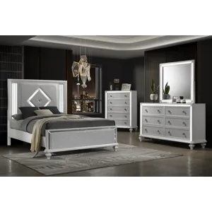 Stardust 4pcs Bed/Dresser/Mirror Chest - Queen