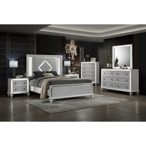Stardust 6pcs Bed/Dresser/Mirror/Chest/2 Nightstands - Queen