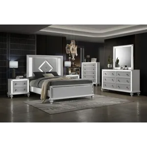 Stardust 6pcs Bed/Dresser/Mirror/Chest/2 Nightstands - Queen