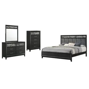Obsidian 4pcs Bed/Dresser/Mirror/Chest - King
