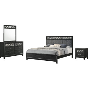 Obsidian 6/6e 4pcs Bed/Dresser/Mirror/Nightstand - King