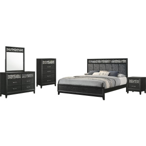 Obsidian 5pcs Bed/Dresser/Mirror/Chest/Nightstand - King