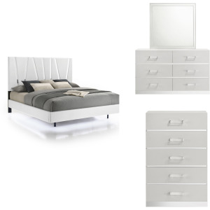 Europa 4pcs Bed/Dresser/Mirror/Chest - California King