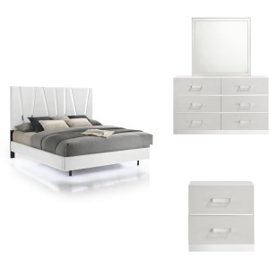 Europa 4pcs Bed/Dresser/Mirror/Nightstand - California King