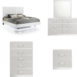 Europa 5pcs Bed/Dresser/Mirror/Chest/Nightstand - California King