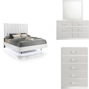 Europa 4pcs Bed/Dresser/Mirror/Chest - Queen