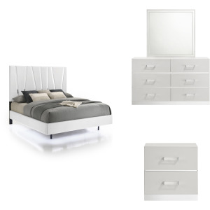 Europa 4pcs Bed/Dresser/Mirror/Nightstand - Queen
