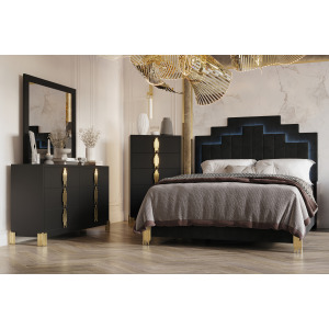 Empire 4pcs Bed/Dresser/Mirror/Chest - King