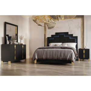Empire 4pcs Bed/Dresser/Mirror Nightstand - Queen