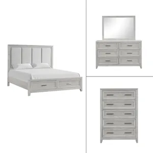 Fiona 4 PC Set-Bed, Dresser, Mirror, Chest - King