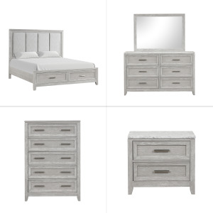 Fiona 5 PC Set-Bed, Dresser, Mirror, Chest, Nightsta - King