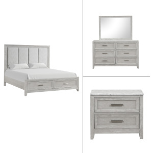 Fiona 4 PC Set-Bed, Resser, Mirror Nighstand - California King