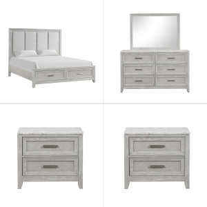 Fiona 5 PC Set-Bed, Dresser, Mirror, 2 Nightstan - California King